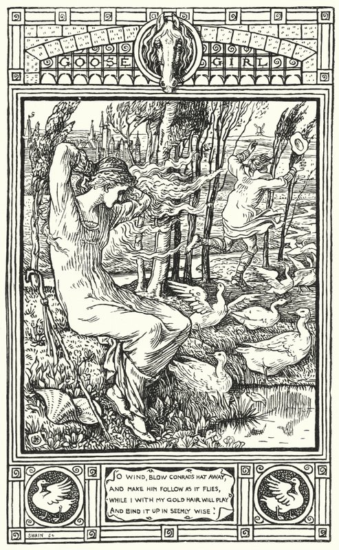 La Niña de los Gansos (grabado) de Walter (after) Crane