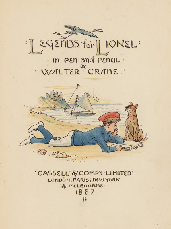 Ilustración de la portada de Leyendas para Lionel, de Walter Crane (litografía en color) de Walter (after) Crane