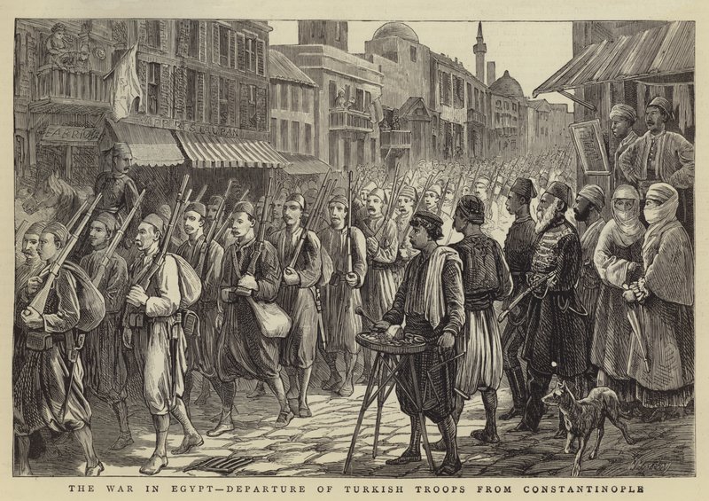 La guerra en Egipto, salida de las tropas turcas de Constantinopla de Walter Charles Horsley