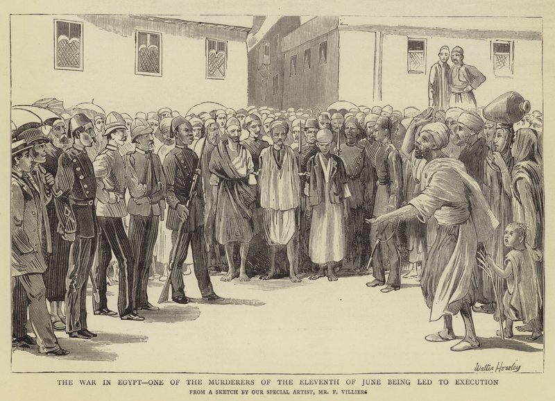 La guerra en Egipto, uno de los asesinos del once de junio siendo llevado a la ejecución de Walter Charles Horsley