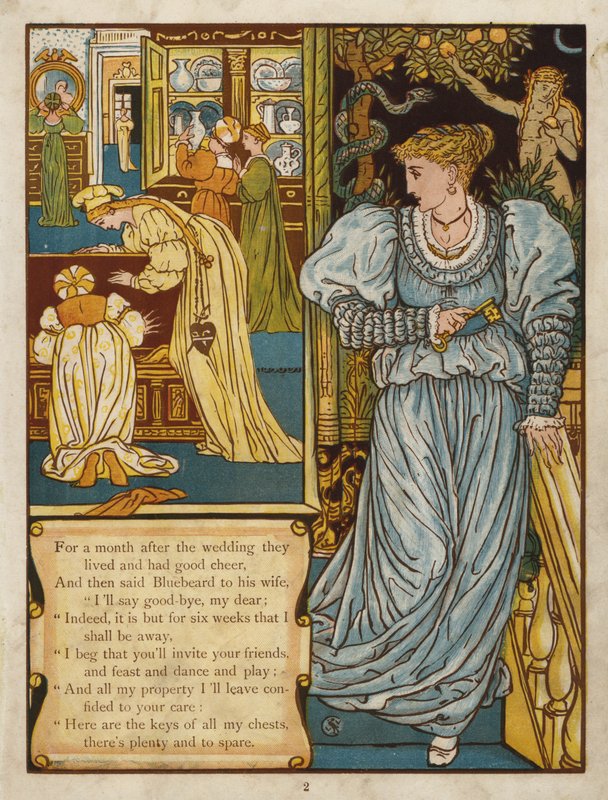 Barba Azul (litografía a color) de Walter Crane
