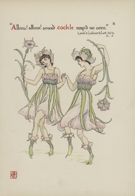 Flores del Jardín de Shakespeare de Walter Crane