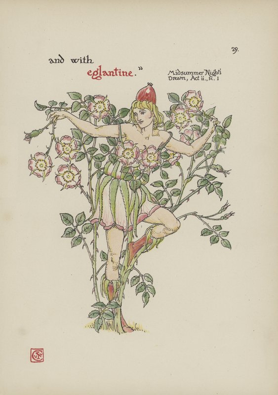 Flores del Jardín de Shakespeare de Walter Crane