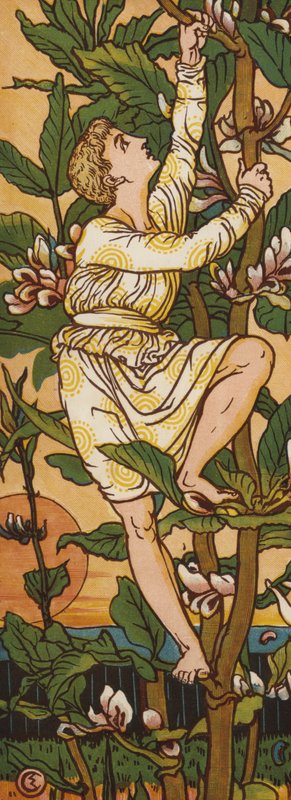 Jack y las habichuelas mágicas (litografía a color) de Walter Crane
