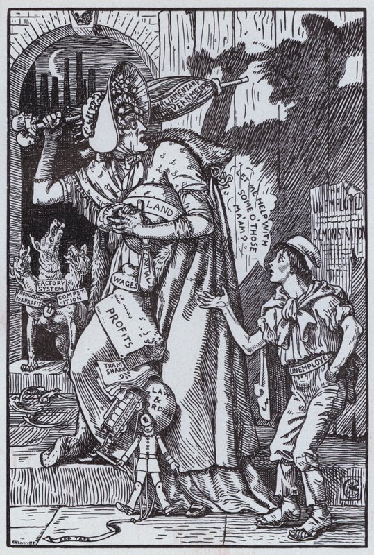 La señora Grundy asustada de su propia sombra de Walter Crane