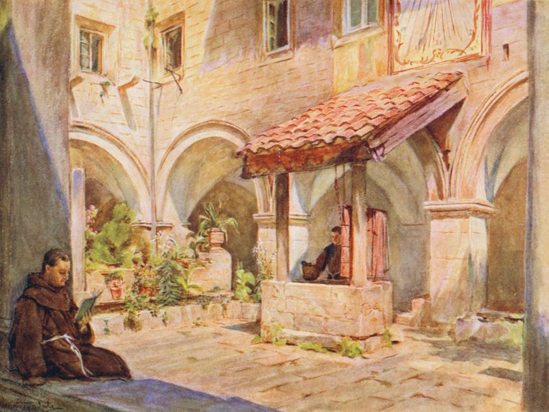 Claustro superior de San Francisco, Ragusa (litografía en color) de Walter Frederick Roofe Tyndale