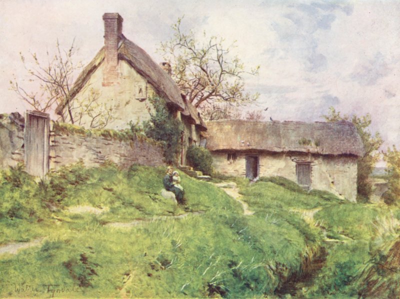 Wessex: Un grupo de casas de campo en Sutton Poyntz, cerca de Weymouth (litografía en color) de Walter Frederick Roofe Tyndale