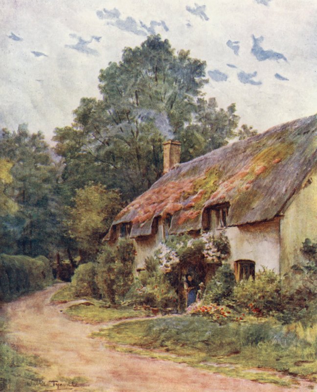 Wessex: Una casa de campo típica de Wessex (litografía en color) de Walter Frederick Roofe Tyndale