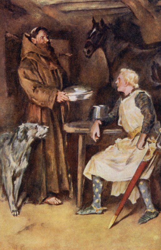 Ilustración para Ivanhoe de Sir Walter Scott (litografia en color) de Walter Grieve