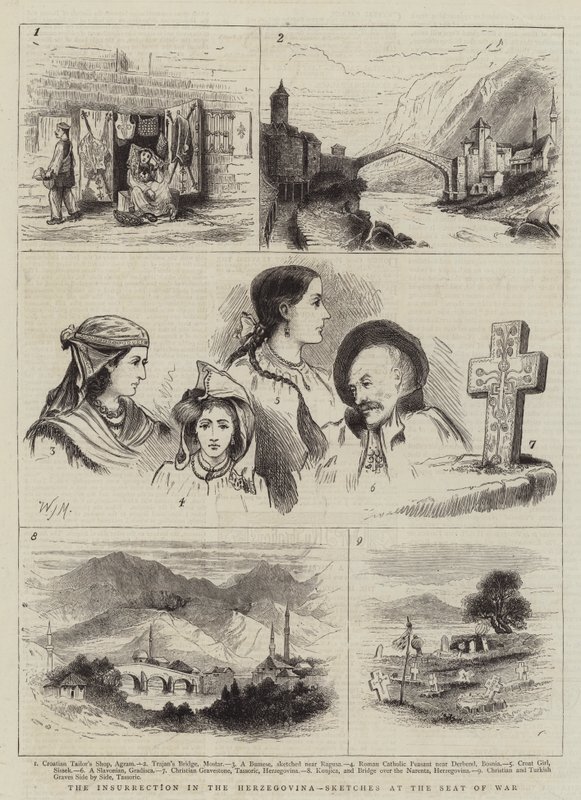 La insurrección en Herzegovina, bocetos en el lugar de la guerra de Walter Jenks Morgan