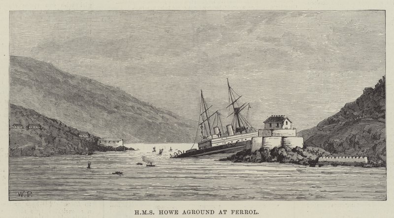 HMS Howe encallado en Ferrol de Walter Paget