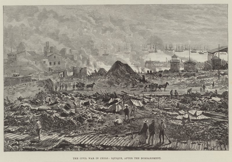 La Guerra Civil en Chile, Iquique, después del bombardeo de Walter Paget