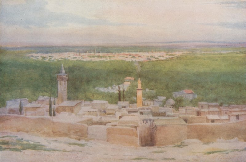 Damasco desde Salahiyeh: Atardecer sobre la Ciudad de Walter Spencer Stanhope Tyrwhitt