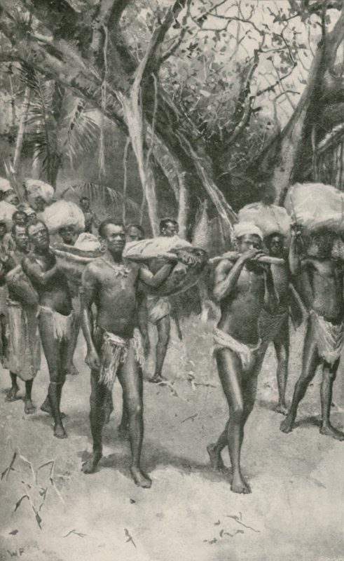 Los seguidores del Dr. Livingstone llevan su cuerpo embalsamado a la costa de Walter Stanley Paget