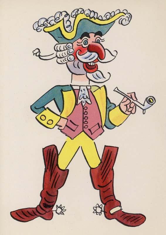 Figuras de libros infantiles: Barón Munchausen (litografía en color) de Walter Trier