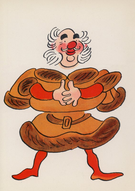 Figuras de libros infantiles: Falstaff (litografía en color) de Walter Trier