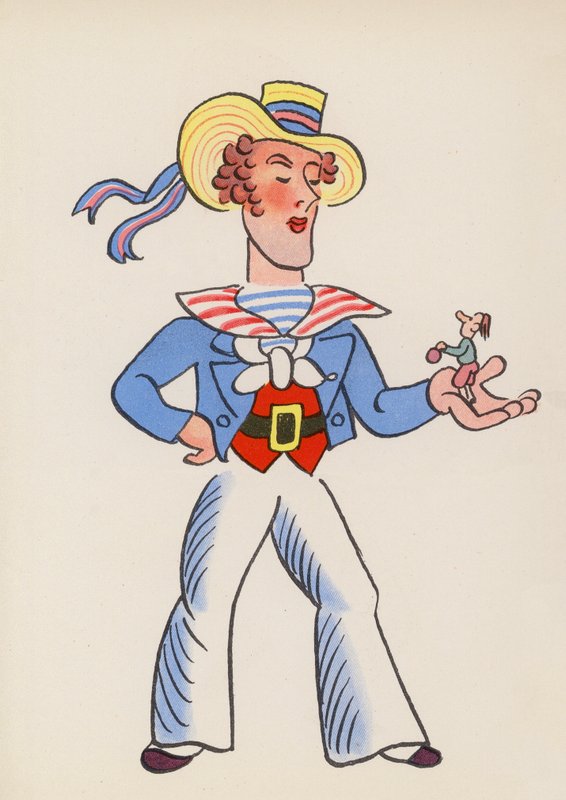 Figuras de libros infantiles: Gulliver (litografía en color) de Walter Trier
