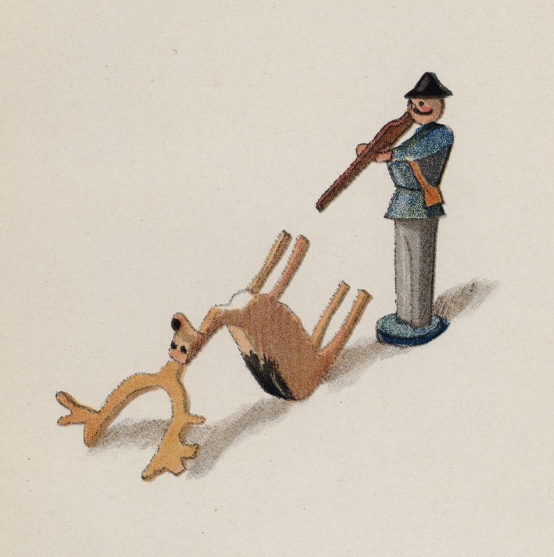 Juguete antiguo pintado por Walter Trier (litografía en color) de Walter Trier