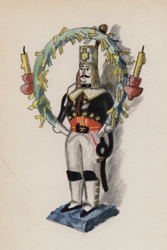Juguete antiguo pintado por Walter Trier (litografía en color) de Walter Trier