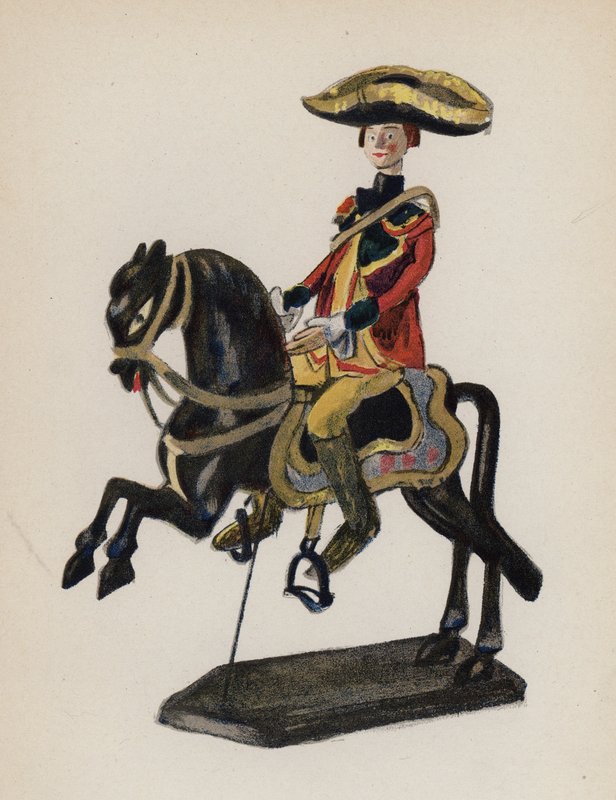 Juguete antiguo pintado por Walter Trier (litografía en color) de Walter Trier