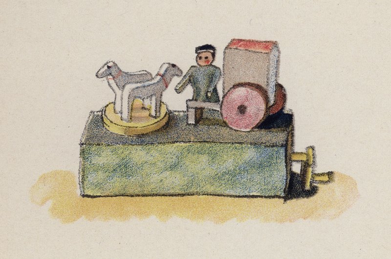 Juguete antiguo pintado por Walter Trier (litografía en color) de Walter Trier