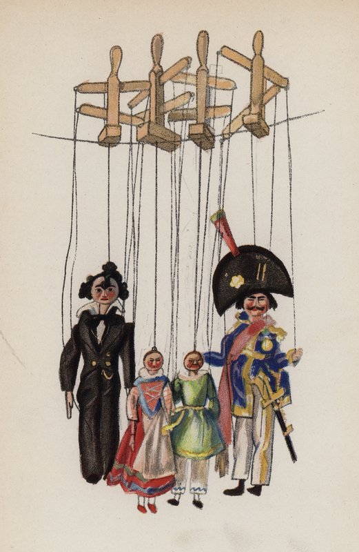 Juguete antiguo pintado por Walter Trier (litografía en color) de Walter Trier