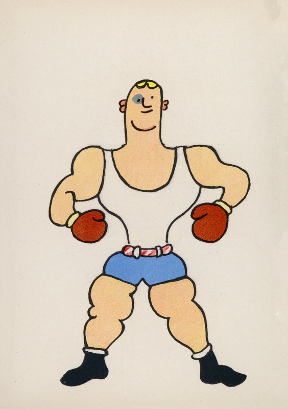 Uno de los locos de Walter Trier (litografía en color) de Walter Trier