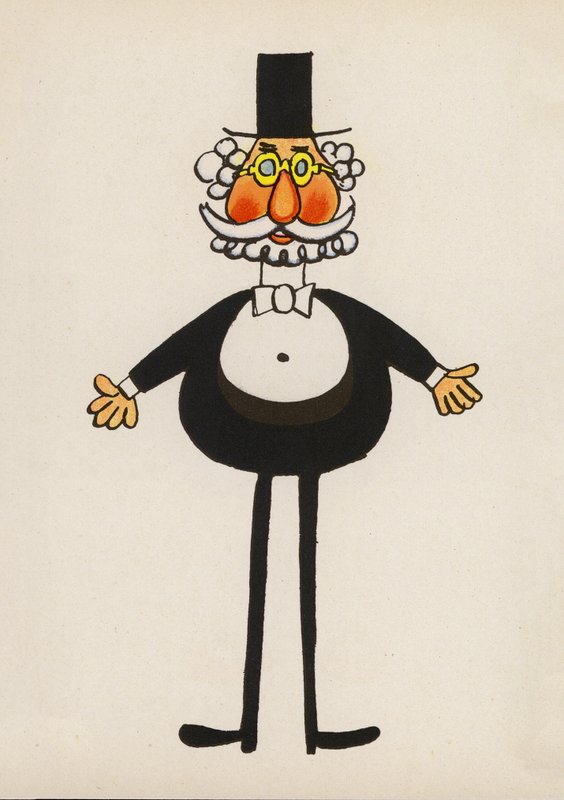 Uno de los locos de Walter Trier (litografía en color) de Walter Trier