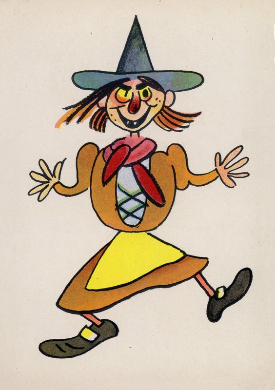 Uno de los locos de Walter Trier (litografía en color) de Walter Trier