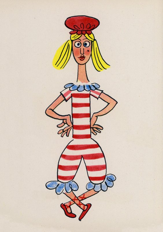 Uno de los locos de Walter Trier (litografía en color) de Walter Trier