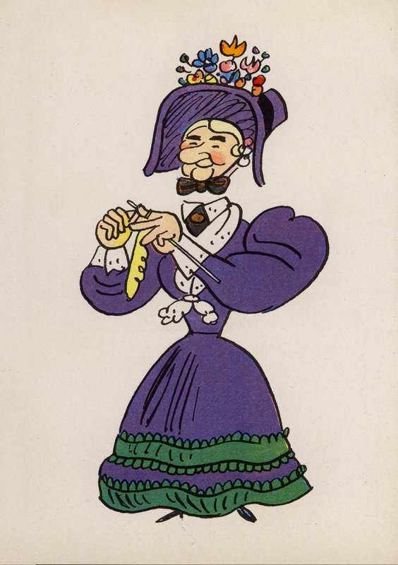 Uno de los locos de Walter Trier (litografía en color) de Walter Trier