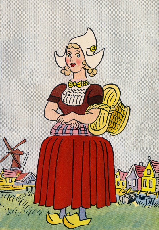 Los locos trajes de Walter Trier: Holanda (litografía en color) de Walter Trier
