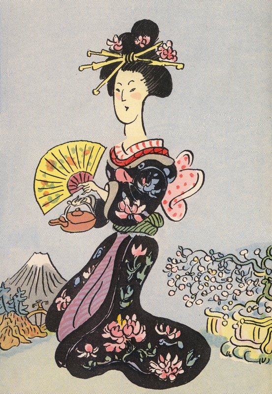 Los locos disfraces de Walter Trier: Japón (litografía en color) de Walter Trier