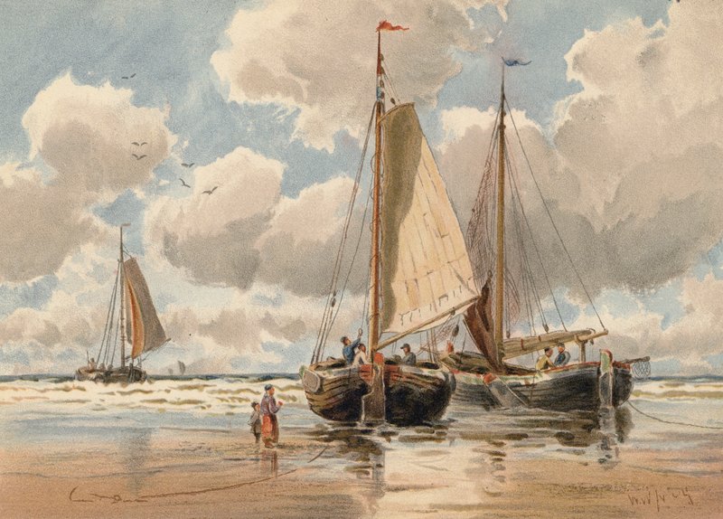 Dutch Pinks at Low Water (litografía en color) de Walter William May