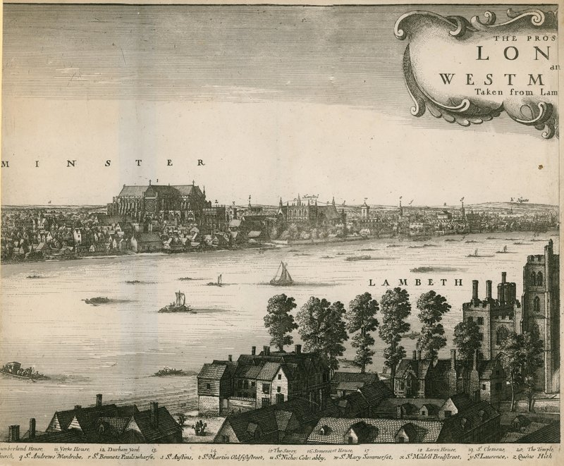 La perspectiva de Londres y Westminster tomada desde Lambeth de Wenceslaus Hollar