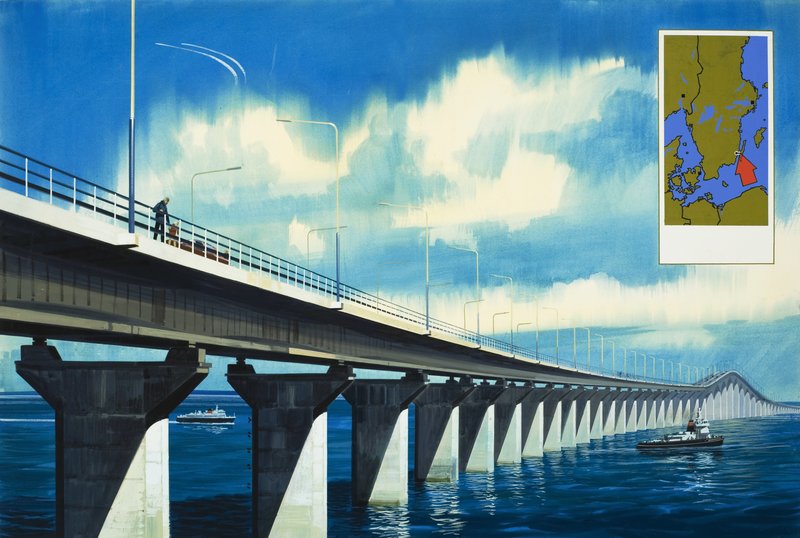 Puente sobre el estrecho de Kalmar de Wilf (20th century) Hardy