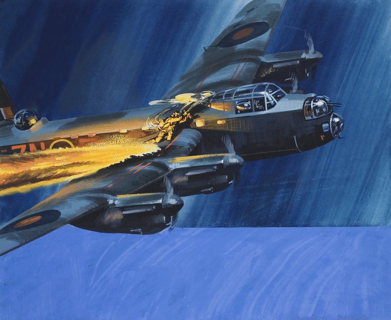 Aviones en llamas de Wilf (20th century) Hardy