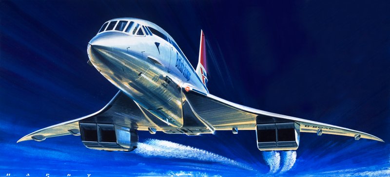 Concorde (gouache sobre papel) de Wilf (20th century) Hardy