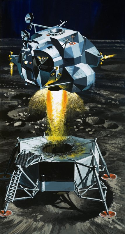 Cómo el alunizador se convierte en un cohete capaz de lanzar astronautas fuera de la superficie lunar de Wilf (20th century) Hardy