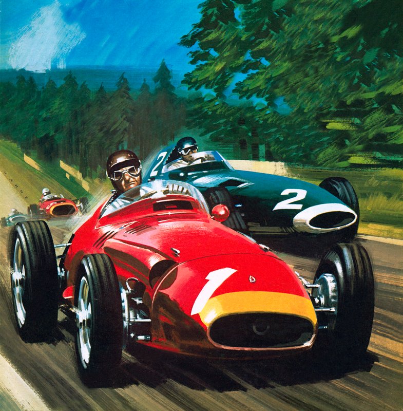 Juan Manuel Fangio (litografía) de Wilf (20th century) Hardy
