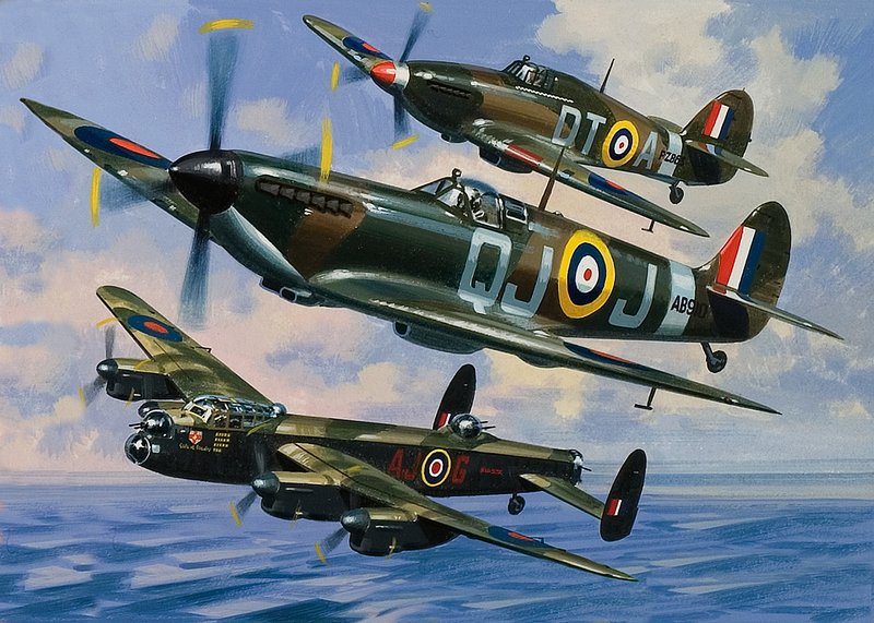Spitfires (gouache sobre papel) de Wilf (20th century) Hardy