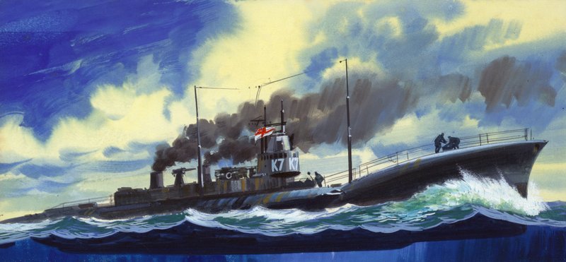 Suicide Subs (gouache sobre papel) de Wilf (20th century) Hardy