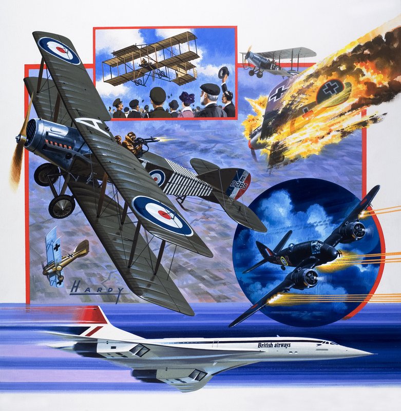 La ruta que llevó a Concorde (gouache sobre papel) de Wilf (20th century) Hardy