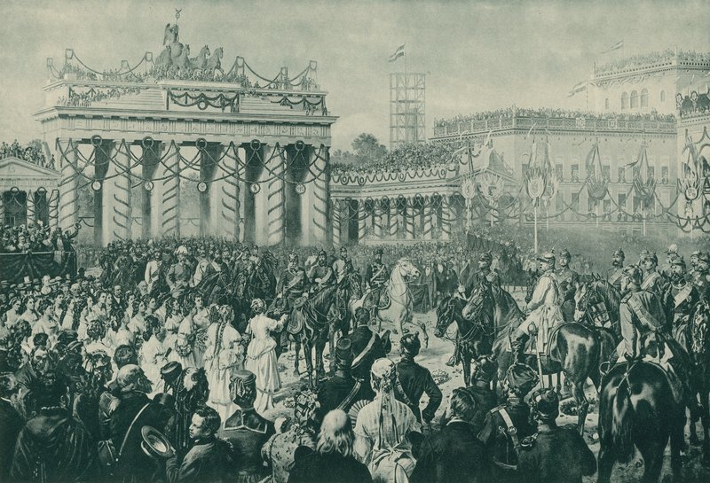 Celebraciones por la victoria de Prusia en la Guerra Franco-Prusiana, Berlín, 16 de junio de 1871 de Wilhelm Camphausen
