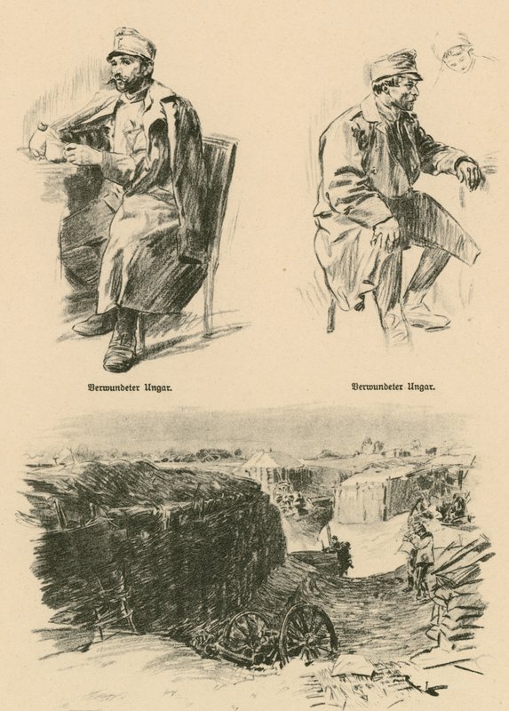 Húngaros heridos, abatidos en la Polonia rusa de Wilhelm Gause