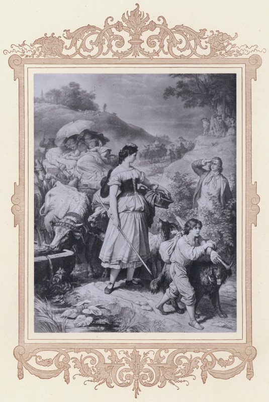 Dorothea y los Emigrantes, Hermann y Dorothea de Wilhelm von (after) Kaulbach
