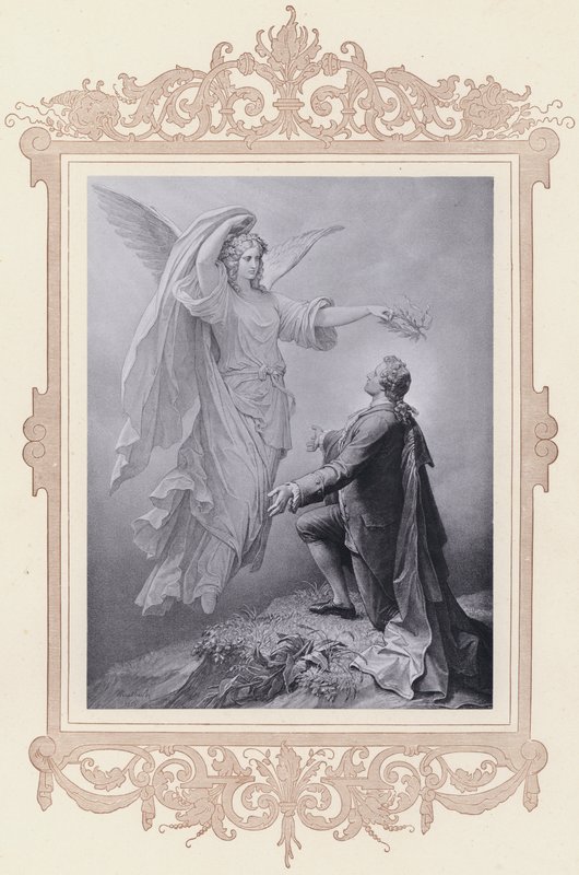 La Musa de Goethe, Zueignung (litografía) de Wilhelm von (after) Kaulbach