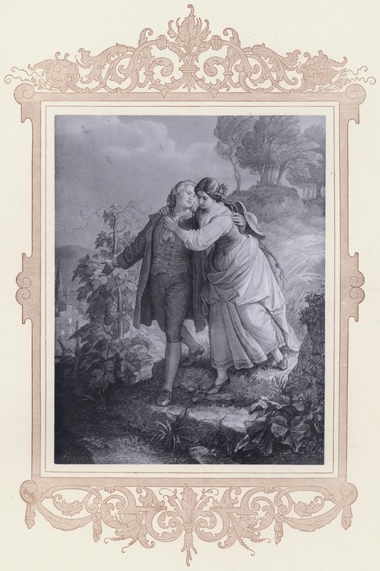 Hermann y Dorothea (litografía) de Wilhelm von (after) Kaulbach