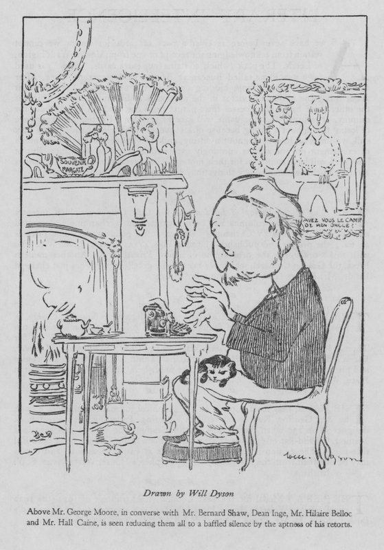George Moore, autor irlandés, trabajando en su máquina de escribir de Will Dyson