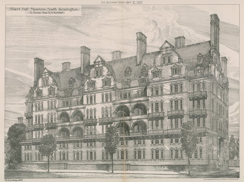 Albert Hall Mansions, South Kensington, Londres de Willam Richard Lethaby